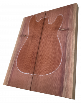 Body Redwood  knotty, 40mm 2-pcs. bookmatched